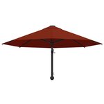 vidaXL Parasol mural avec mât en métal 300 cm Terre cuite