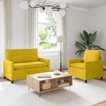 vidaXL Ensemble de Canapés 2 Pièces Jaune Velours