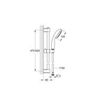Grohe barre de douche + douchette 2 jets sans robinet vitalio start 100 - chromé