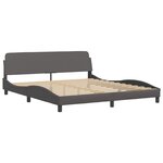 vidaXL Lit avec matelas gris 180x200 cm similicuir