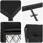 vidaXL Ensemble de salle à manger pour jardin 7 Pièces Noir Poly rotin