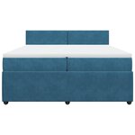 vidaXL Sommier à lattes de lit et matelas Bleu 200x200 cm velours
