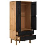 vidaXL Armoire OTTA Noir 76 5 x 53 x 172 cm Bois de pin massif