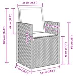vidaXL Chaises de jardin salle à manger 2 Pièces Anthracite et crème PP