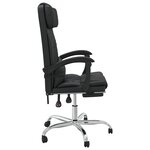 vidaXL Fauteuil de massage inclinable de bureau Noir Similicuir