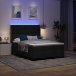vidaXL Lit à ressorts avec matelas Noir 140 x 200 cm tissu