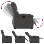 vidaXL Fauteuil inclinable gris cuir véritable
