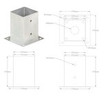 vidaXL Ancres de poteau 4 Pièces Métal galvanisé 101 mm