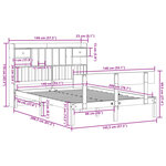 vidaXL Lit bibliothèque sans matelas 140x200 cm bois massif de pin