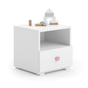 Table de Chevet Emi blanc rose