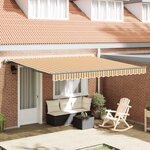 vidaXL Auvent rétractable automatique rayé multicolore 400x350 cm