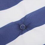 vidaXL Coussins de chaise à dossier bas lot de 2 rayures bleu et blanc