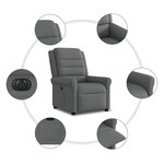 vidaXL Fauteuil inclinable électrique Gris foncé Tissu