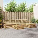 vidaXL Ensemble de canapés d'extérieur 7 pc Blanc et Beige Polyester