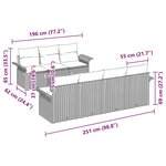 vidaXL Ensemble de canapés de jardin 8 pièces avec coussins beige en poly rattan