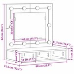 vidaXL Armoire Miroir Chêne noir 62 x 31 5 x 62 cm Bois d'ingénierie