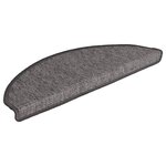 vidaXL Tapis d'escalier 15 pièces 65 x 21 x 4 cm Beige et gris Demi-rond Grand