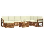 vidaXL Ensemble de canapés d'extérieur 9 pc Naturel et Crème