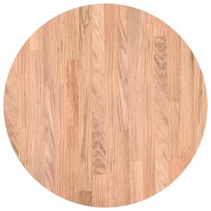 vidaXL Plateau de table Marron clair Ø 50 x 2.5 cm Chêne massif