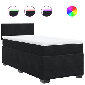 vidaXL Sommier à lattes de lit avec matelas Noir 100x200 cm Velours