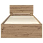 vidaXL Cadre de lit Chêne artisanal 90 x 190 cm Bois d'ingénierie