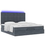 VidaXL Cadre de lit ottoman avec matelas gris foncé 180x200cm velours