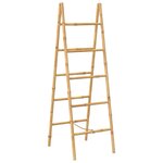 vidaXL Porte-serviette double avec 5 barreaux Bambou 50 x 160 cm