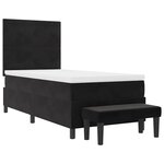 vidaXL Lit à ressorts avec matelas Noir 100 x 200 cm Velours