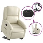 vidaXL Fauteuil inclinable Crème Similicuir