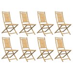 vidaXL Chaises pliables de jardin lot de 8 46x66x99 cm bambou