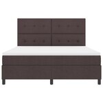 vidaXL Lit à ressorts avec matelas et LED marron foncé  180 x 200 cm en tissu