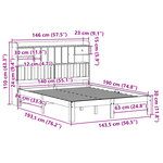 vidaXL Lit bibliothèque sans matelas blanc 140x190 cm bois pin massif