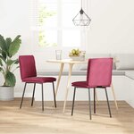 vidaXL Chaises à manger lot de 2 Rouge bordeaux Velours