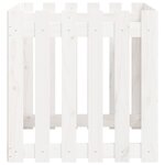 vidaXL Jardinière avec design de clôture blanc 60x60x60 cm pin massif