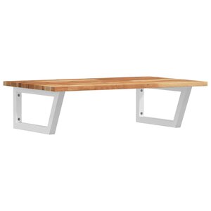 vidaXL Étagère de vasque murale acier et bois massif d'acacia