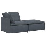 vidaXL Canapé modulaire et repose-pieds et coussins velours gris foncé