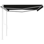 vidaXL Auvent rétractable automatique avec poteaux 4 5x3 m Anthracite
