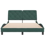 vidaXL Cadre de lit avec lumières LED vert foncé 140x200 cm velours