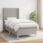 vidaXL Sommier à lattes de lit avec matelas Gris clair 80x200 cm Tissu