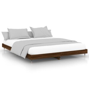 vidaXL Cadre de lit sans matelas chêne marron 200x200 cm