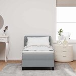 vidaXL Lit à ressorts avec matelas Gris clair 80 x 200 cm tissu