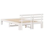 vidaXL Cadre de lit en bois de pin blanc Blanc Bois de pin massif