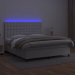 vidaXL Sommier à lattes de lit avec matelas et LED Blanc 180x200 cm