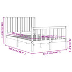 vidaXL Cadre de lit sans matelas blanc 120x200 cm bois de pin massif