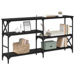 vidaXL Table console Chêne noir 150 x 29 x 76 5 cm Bois d'ingénierie