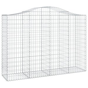 vidaXL Panier de gabions arqué 200x50x140/160 cm Fer galvanisé