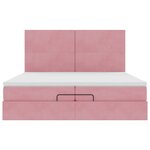 vidaXL Cadre de lit ottoman avec matelas rose 200x200 cm velours