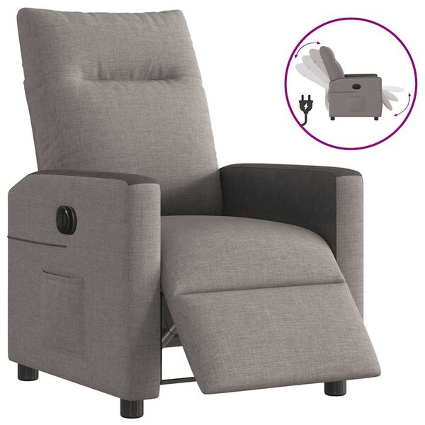 vidaXL Fauteuil inclinable électrique Taupe Tissu