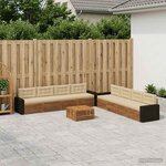 vidaXL Ensemble de canapés d'extérieur 9 pc Naturel et Beige Polyester