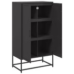 vidaXL Buffet haut noir 68 5x38 5x123 5 cm acier